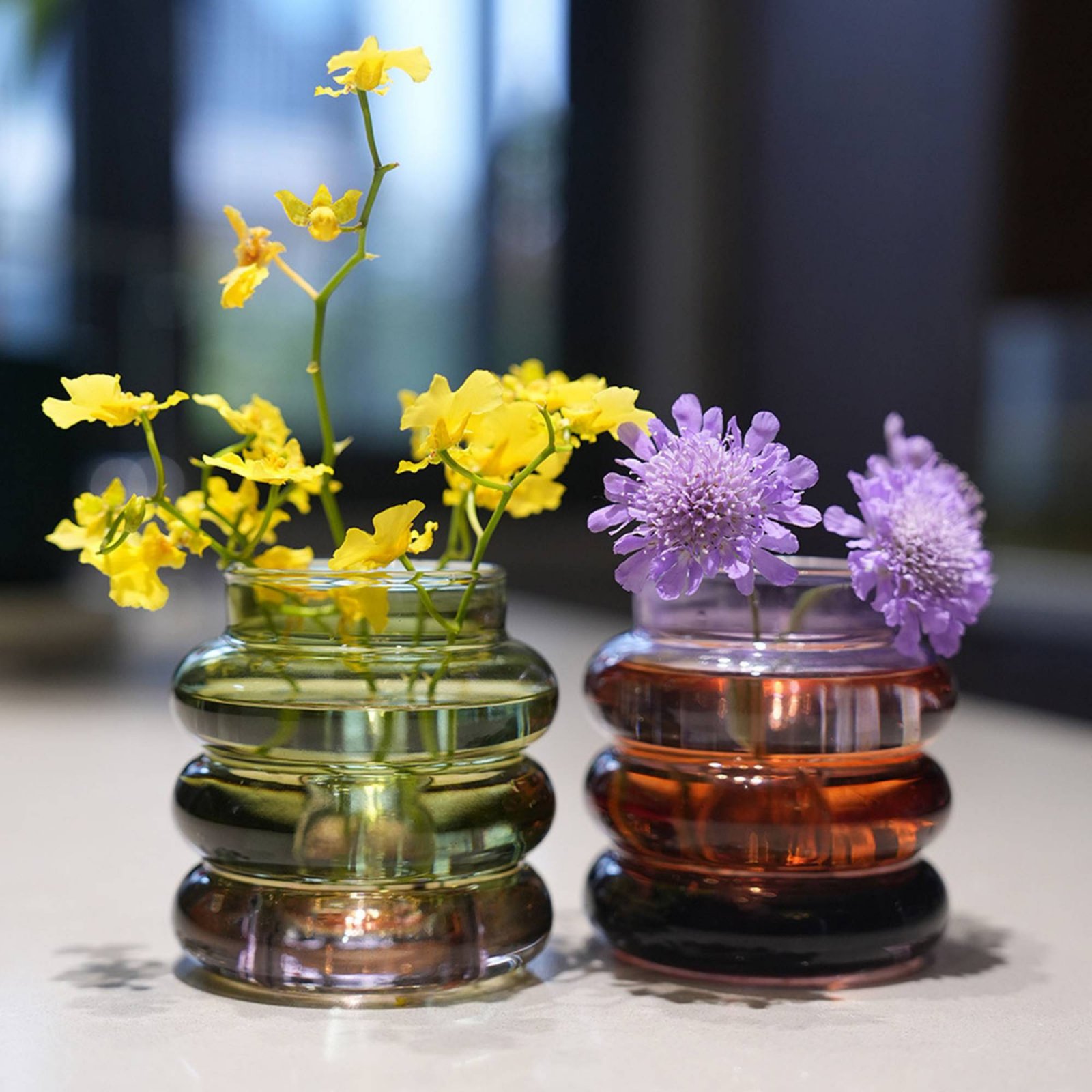 Vase Decor - Vas Lilin Dekoratif, Vas Kaca Bundar,