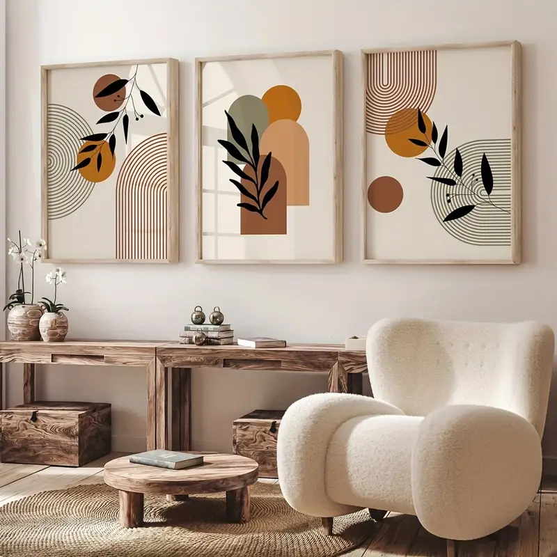 3 Buah Poster Abstrak Geometri - Abstract Canvas Set ulasan dan harga