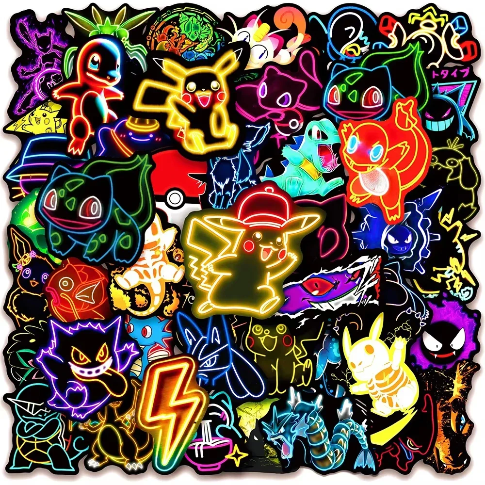 100 buah stiker Pokémon neon,  - Wall Sticker ulasan dan harga